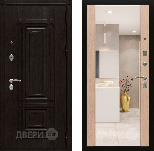 Входная металлическая Дверь Райтвер Мадрид с зеркалом в Бронницах