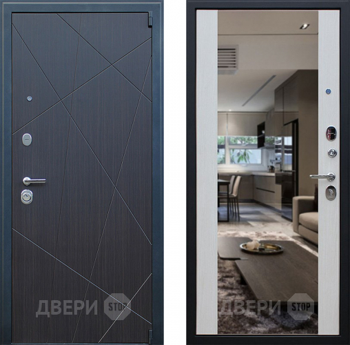 Дверь АСД Вектор с зеркалом Лиственница белая в Бронницах