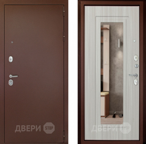 Входная металлическая Дверь (Дверной Континент) Гарант - 1 Зеркало Сандал белый в Бронницах