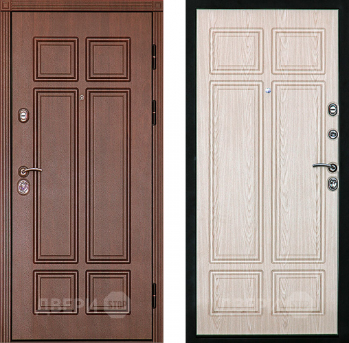 Входная металлическая Дверь (Дверной Континент) Консул Беленый дуб в Бронницах