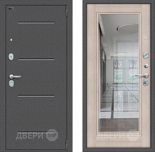 Входная металлическая Дверь Bravo Porta S-2 104/П61 с зеркалом Капучино в Бронницах