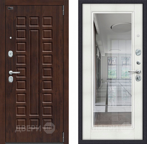 Входная металлическая Дверь Bravo Porta S-3 51/П61 с зеркалом Бьянко в Бронницах