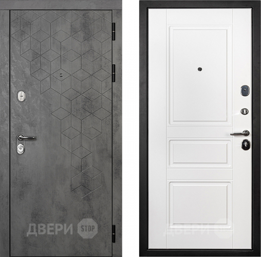 Входная металлическая Райтвер Бетон 1501 Белый матовый  в Бронницах