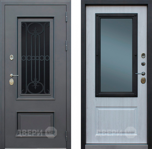 Дверь АСД Аляска с окном и лазерной резкой в Бронницах