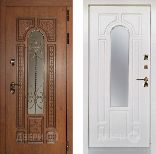 Дверь Заводская Лацио Термо Орех золотой/ Вайт (с терморазрывом) в Бронницах