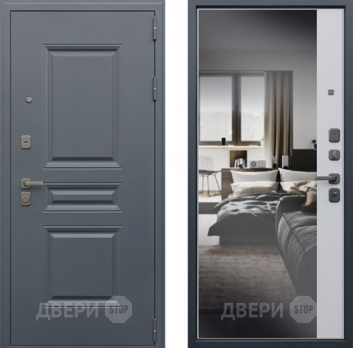 Входная металлическая Дверь АСД Барселона с зеркалом в Бронницах