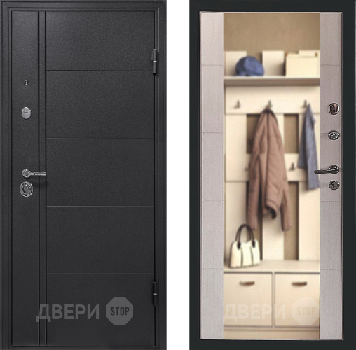 Входная металлическая Дверь Форпост Эверест Зеркало Беленый дуб в Бронницах