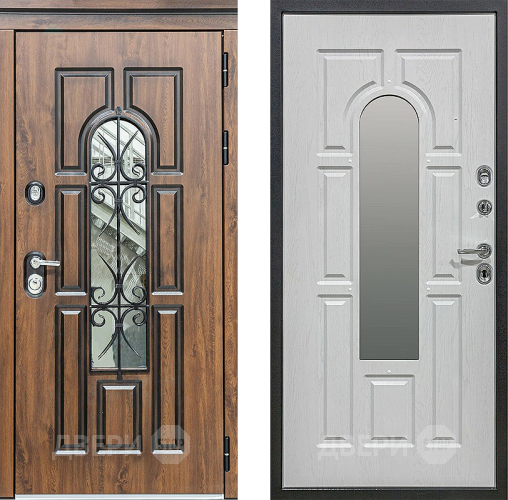 Входная металлическая Дверь Сударь МХ-32 Винорит Альберо Браш с Ковкой и окном в Бронницах
