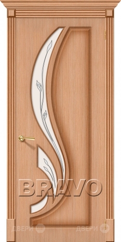 Межкомнатная дверь со стеклом Лилия (Дуб) в Бронницах