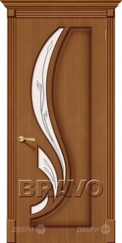 Межкомнатная дверь со стеклом Лилия (Орех) в Бронницах