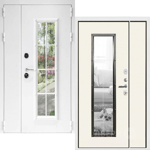 Входная металлическая Дверь Дверной Континент Тичино Двустворчатая Белая в Бронницах