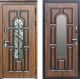 Входная металлическая Дверь Сударь МХ-32 Винорит Темный Дуб с Ковкой и окном в Бронницах