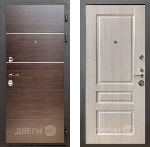 Входная металлическая Дверь Шелтер (SHELTER) Комфорт Венге структурный горизонт 3 Дуб филадельфия крем в Бронницах