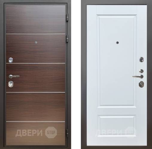 Входная металлическая Дверь Шелтер (SHELTER) Комфорт Венге структурный горизонт 4 Белый матовый в Бронницах