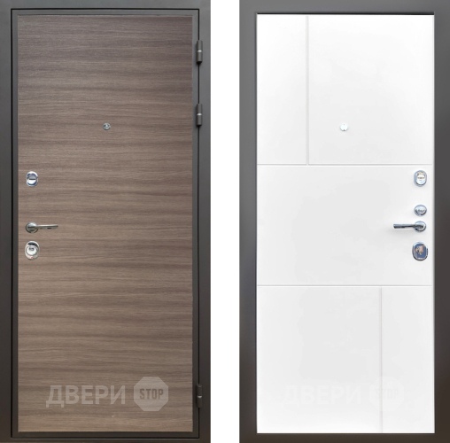 Входная металлическая Дверь Шелтер (SHELTER) Комфорт Дуб тоскано поперечный 8 Белый матовый в Бронницах