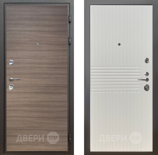 Входная металлическая Дверь Шелтер (SHELTER) Комфорт Дуб тоскано поперечный 10 Силк Сноу в Бронницах