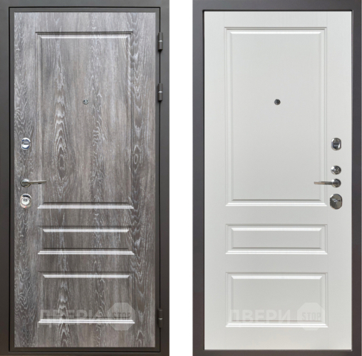 Входная металлическая Дверь Шелтер (SHELTER) Комфорт Дуб шале серебро 1 Белый ясень в Бронницах