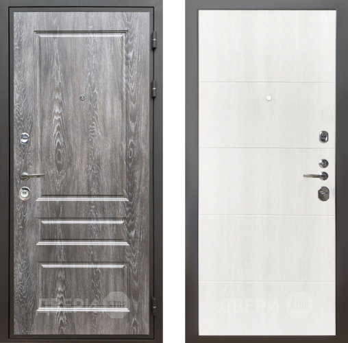 Входная металлическая Дверь Шелтер (SHELTER) Комфорт Дуб шале серебро 7 Дуб филадельфия крем в Бронницах