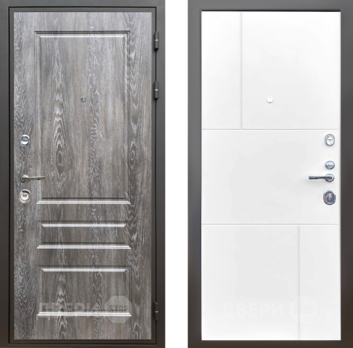 Входная металлическая Дверь Шелтер (SHELTER) Комфорт Дуб шале серебро 8 Белый матовый в Бронницах