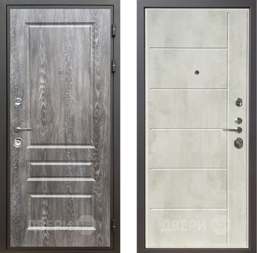 Входная металлическая Дверь Шелтер (SHELTER) Комфорт Дуб шале серебро 11 Бетон крем в Бронницах