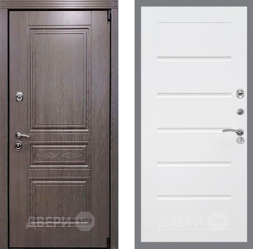 Входная металлическая Дверь Рекс (REX) Пренмиум-S Сити Белый ясень в Бронницах