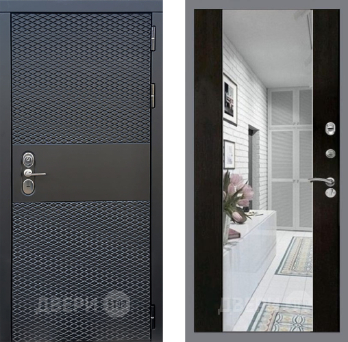 Входная металлическая Дверь Стоп БЛЭК CISA Зеркало СБ-16 Венге в Бронницах