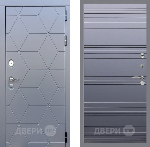 Входная металлическая Дверь Стоп КОСМО Лайн Силк титан в Бронницах