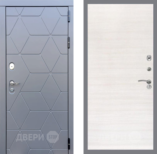 Входная металлическая Дверь Стоп КОСМО Гладкая Акация светлая в Бронницах