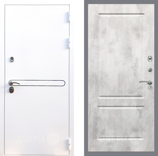 Входная металлическая Дверь Стоп Лайн Вайт ФЛ-117 Бетон светлый в Бронницах