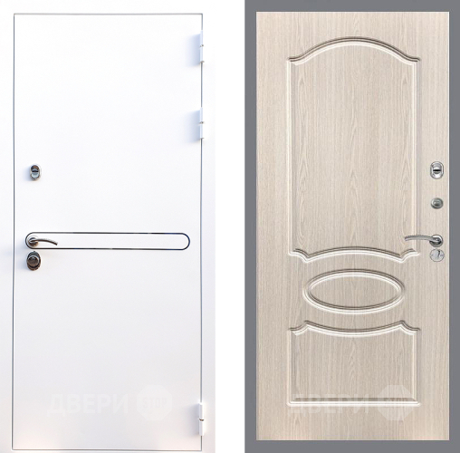 Входная металлическая Дверь Стоп Лайн Вайт ФЛ-128 Беленый дуб в Бронницах