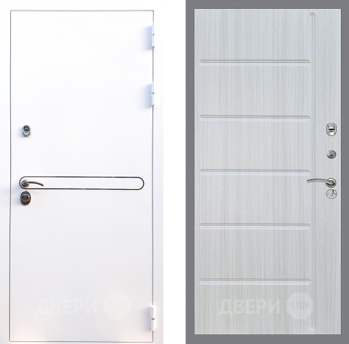 Входная металлическая Дверь Стоп Лайн Вайт ФЛ-102 Сандал белый в Бронницах