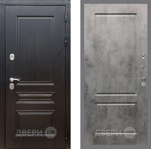 Входная металлическая Дверь Стоп МЕГАПОЛИС ФЛ-117 Бетон темный в Бронницах