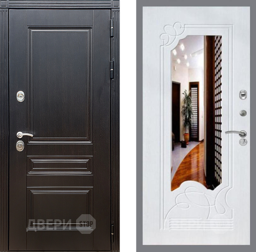 Дверь Стоп МЕГАПОЛИС ЗкркалоФЛ-147 Ясень белый в Бронницах