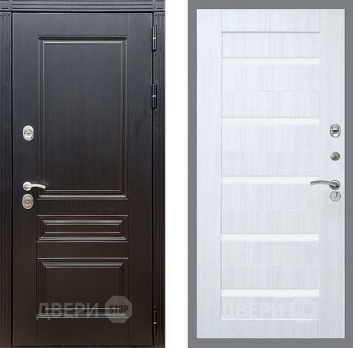 Входная металлическая Дверь Стоп МЕГАПОЛИС СБ-14 Сандал белый в Бронницах