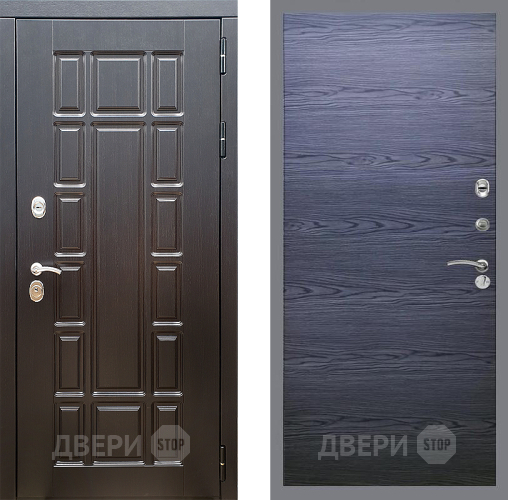 Входная металлическая Дверь Стоп НЬЮ ЙОРК Гладкая Дуб тангенальный черный в Бронницах