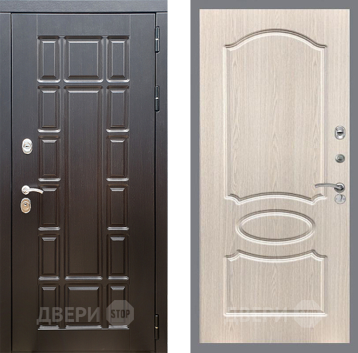 Входная металлическая Дверь Стоп НЬЮ ЙОРК ФЛ-128 Беленый дуб в Бронницах