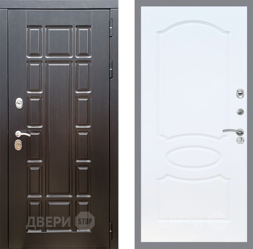 Входная металлическая Дверь Стоп НЬЮ ЙОРК ФЛ-128 Белый ясень в Бронницах