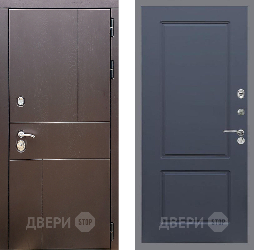 Входная металлическая Дверь Стоп УРБАН ФЛ-117 Силк титан в Бронницах