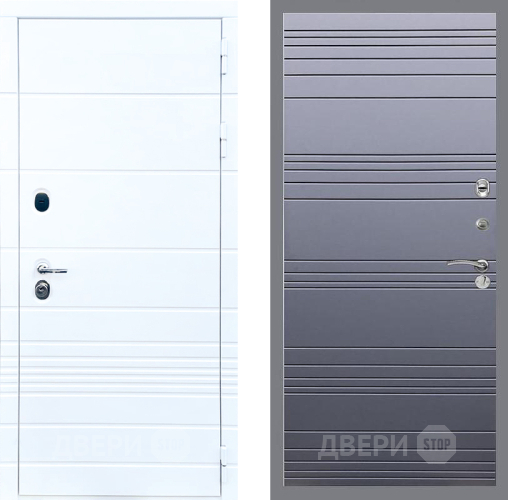 Входная металлическая Дверь Стоп ТРЕНДО Лайн Силк титан в Бронницах