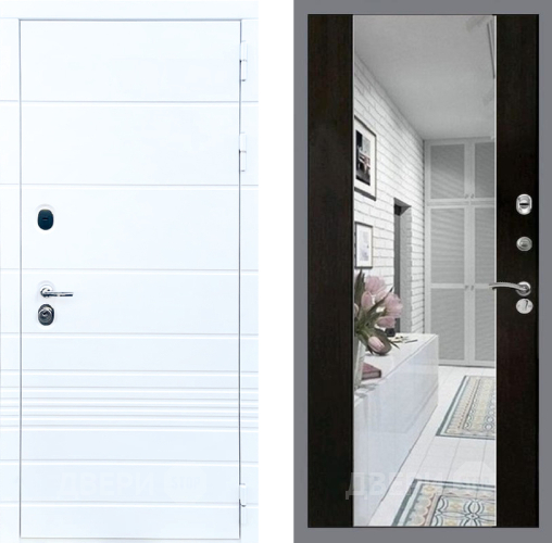 Входная металлическая Дверь Стоп ТРЕНДО Зеркало СБ-16 Венге в Бронницах