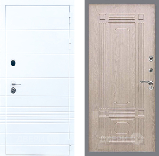 Входная металлическая Дверь Стоп ТРЕНДО ФЛ-2 Беленый дуб в Бронницах