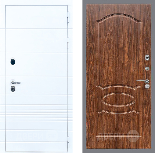 Входная металлическая Дверь Стоп ТРЕНДО ФЛ-128 орех тисненый в Бронницах