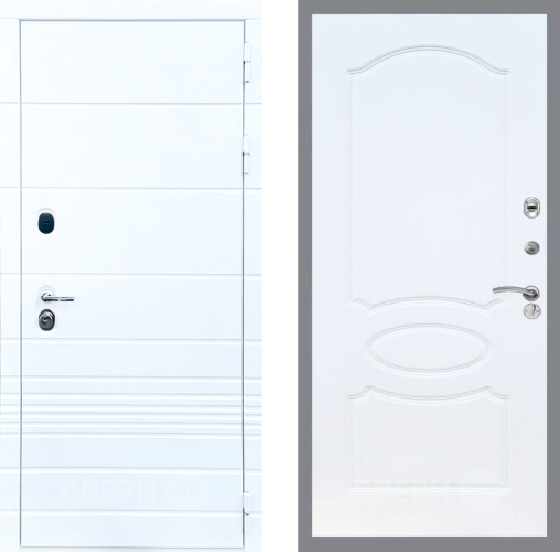 Входная металлическая Дверь Стоп ТРЕНДО ФЛ-128 Белый ясень в Бронницах