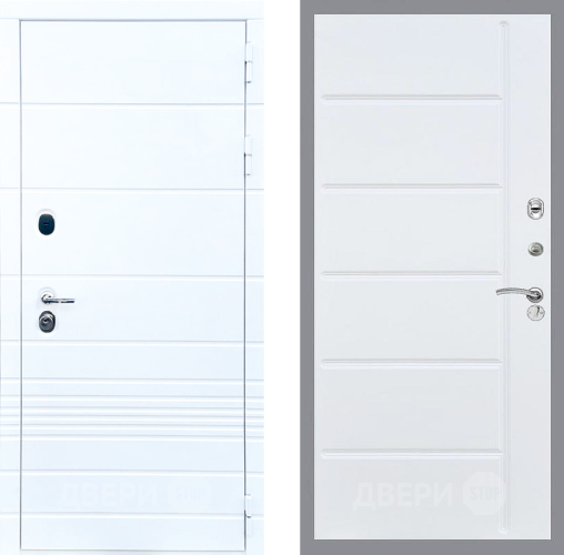 Входная металлическая Дверь Стоп ТРЕНДО ФЛ-102 Белый ясень в Бронницах