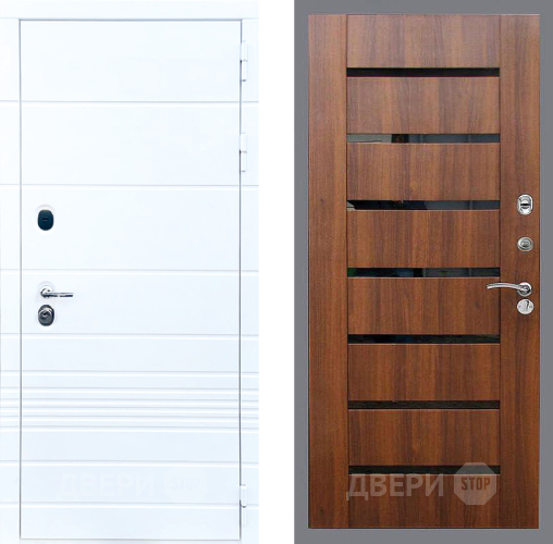 Входная металлическая Дверь Стоп ТРЕНДО СБ-14 Орех бренди в Бронницах