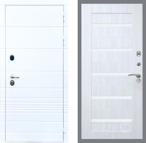 Входная металлическая Дверь Стоп ТРЕНДО СБ-14 Сандал белый в Бронницах