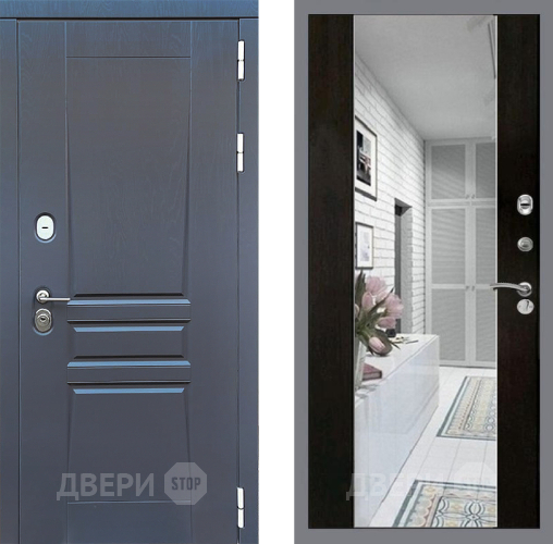 Входная металлическая Дверь Стоп ПЛАТИНУМ Зеркало СБ-16 Венге в Бронницах