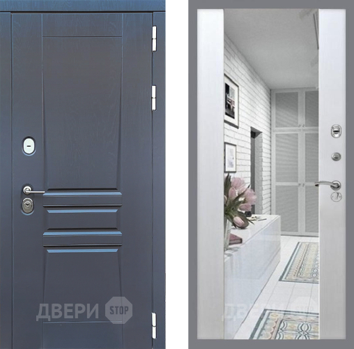 Входная металлическая Дверь Стоп ПЛАТИНУМ Зеркало СБ-16 Лиственница беж в Бронницах