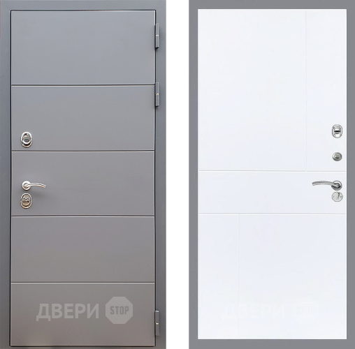 Входная металлическая Дверь Стоп АРТ ГРАФИТ ФЛ-290 Силк Сноу в Бронницах