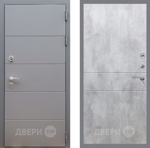 Входная металлическая Дверь Стоп АРТ ГРАФИТ ФЛ-290 Бетон светлый в Бронницах